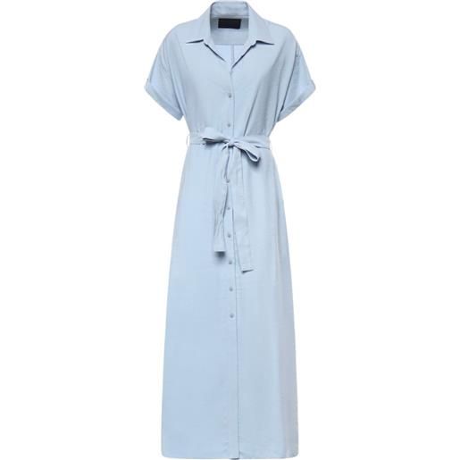 DONDUP chemisier midi con cintura - blu