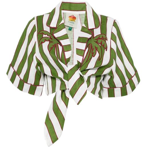 FARM Rio blusa crop a righe - verde