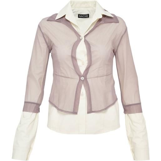 Hache camicia a strati - toni neutri