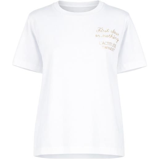 MAKAYA T-Shirt Donna Bianca Con Frasi In Tedesco - Manica Corta, Girocollo, Regular Fit - 2