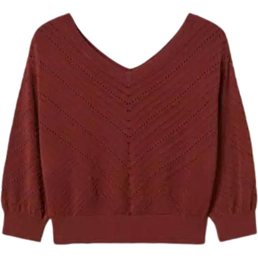 TWINSET actitude maglia chevron in misto viscosa con lavorazione punzonata