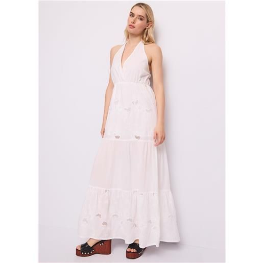 Gaudì abito bianco da donna in cotone ricamato