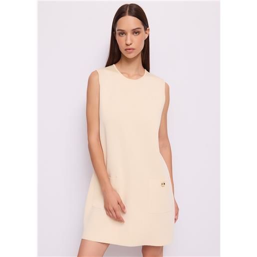Gaudì abito beige da donna con tasche e bottoni dorati
