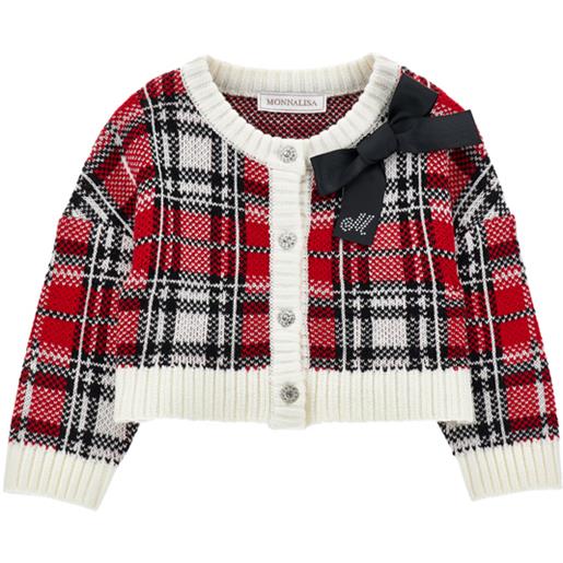 Monnalisa cardigan misto lana tartan