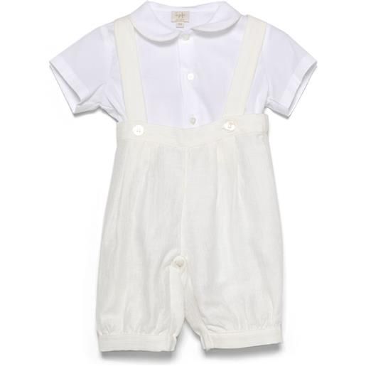 Il Gufo set tutina con bretelle - bianco