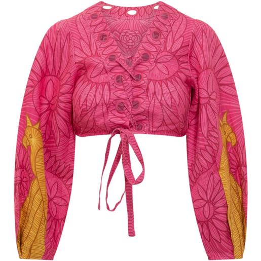 FARM Rio blusa con occhielli - rosa