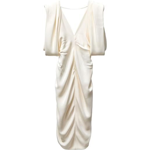 Versace abito midi in crêpe di seta - bianco
