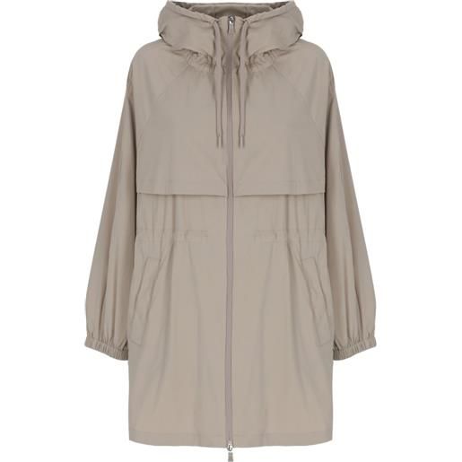 Herno parka con cappuccio e zip - toni neutri