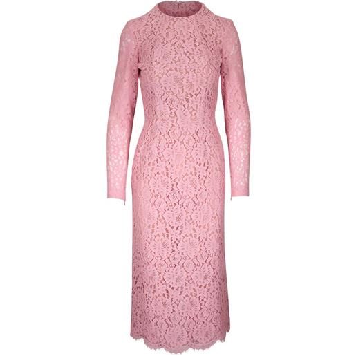 Michael Kors abito midi a maniche lunghe con pizzo - rosa
