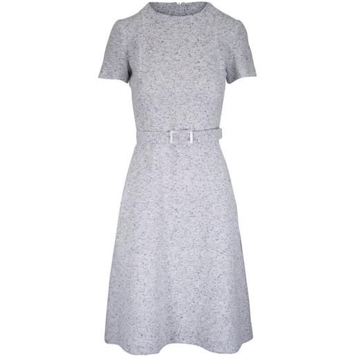 Kiton abito midi in tweed con cintura - grigio