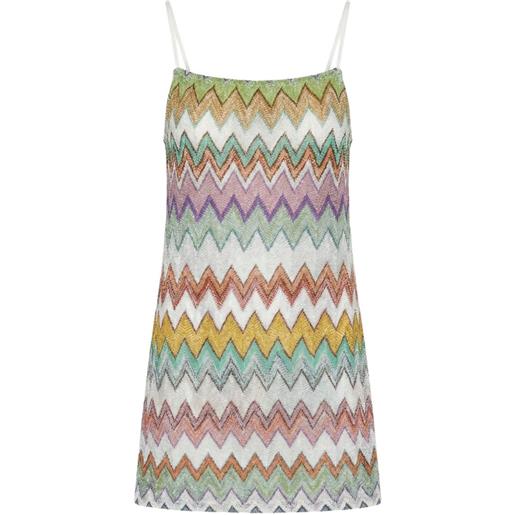 Missoni abito corto con motivo a zigzag - bianco