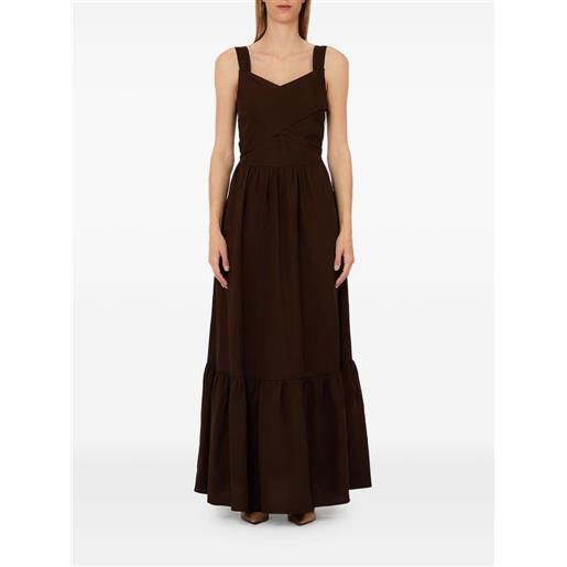 LIU JO abito lungo con ruches - marrone