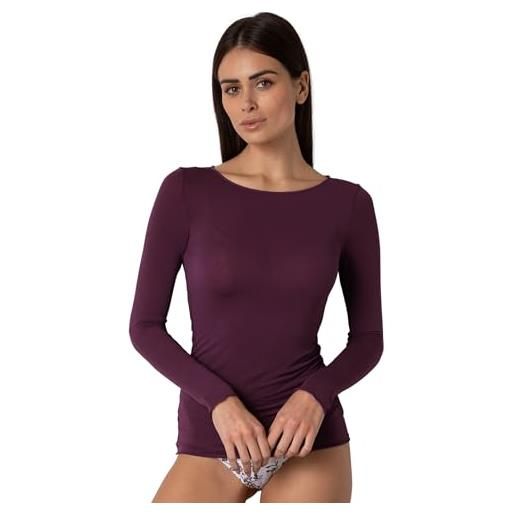 Lovable maglia manica lunga con scollo a barchetta e finiture invisibili - modal e cashmere elasticizzato -traspirante, calda e morbida - maglieria donna