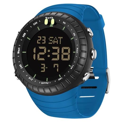 Orologio militare da uomo per attività all'aria aperta, orologio digitale per anziani, orologio militare, sportivo, impermeabile, digitale, da uomo, per uomini, ragazzi, anziani, cronografo