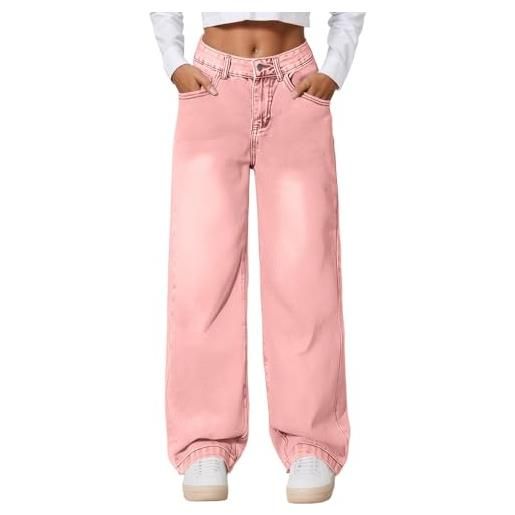 LKRSEEF jeans palazzo donna jeans wide leg donna larghi con i brillantini baggy da a vita bassa boyfriend pantaloni alta cargo zampa curvy elasticizzati y2k nero mom fit 5xl neri bootcut elefante strappati