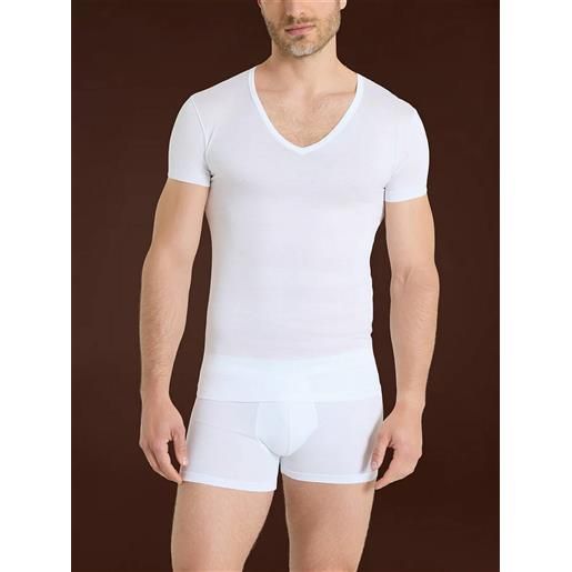 RAGNO maglia silkotton mezza manica scollo a v RAGNO 601698 bianco