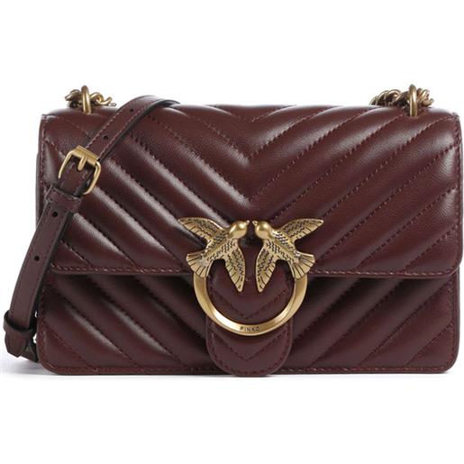 PINKO Love One Classic Dc Sheep Nappa Chevron 100941-A0GK-Z99Q Nero-Oro - Pink P
