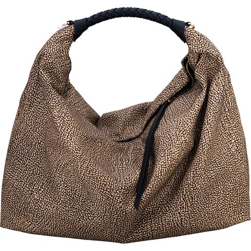 BORBONESE borsa hobo plie medium - 910102060195x11 - naturale