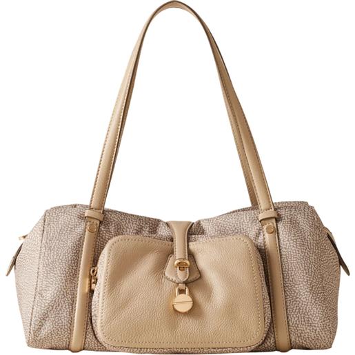 BORBONESE borsa poche bauletto medium - 910101950189c75 - sabbia