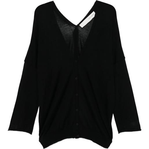 Isabel Benenato cardigan con bottoni e scollo a v - nero