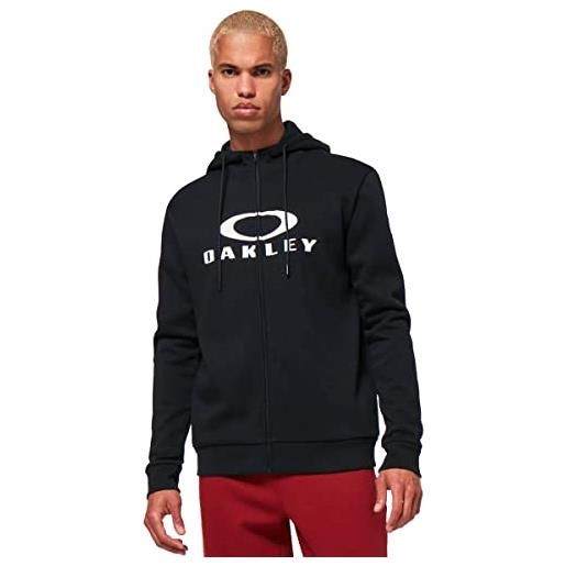 Oakley bark full zip hoodie 2.0 maglia di tuta, nero/bianco, l uomo