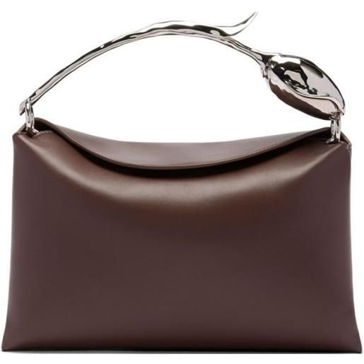 ERDEM borsa tote con manico a tulipano - marrone