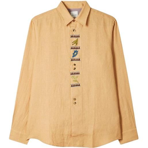 Paul Smith camicia con ricamo - toni neutri