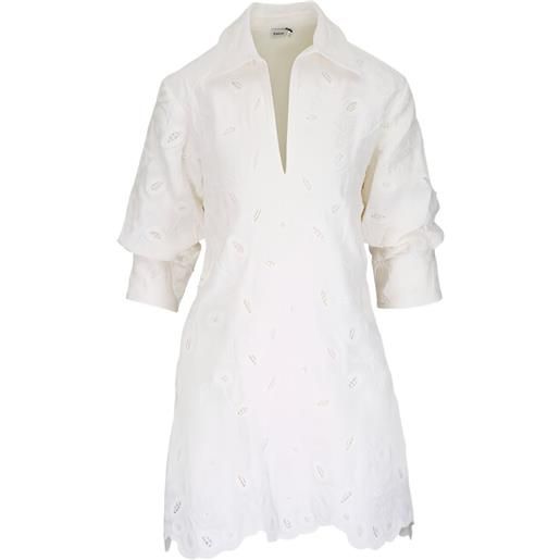 SIMKHAI abito corto crissy con ruches - bianco