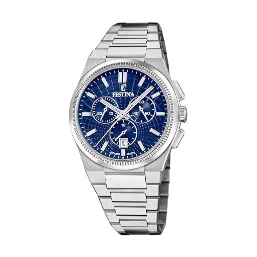 Festina Cronografo, Orologio da uomo, QuartezWatch, acciaio inossidabile, vera pelle - Italia
