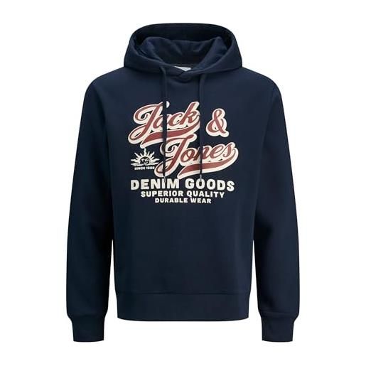 JACK & JONES jjelogo felpa con cappuccio 2 col 25/26 noos pls - plus size