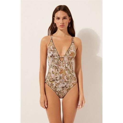 Calzedonia costume intero tropical foliage stampa