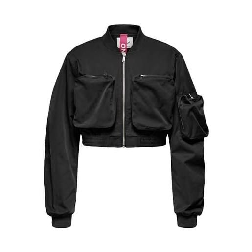 Only onlsaga bomber cc otw giacca da donna, nero, m
