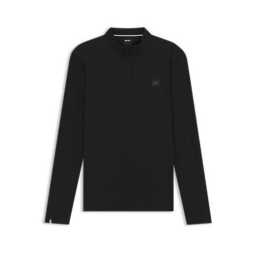 BOSS camicia da equitazione per l'allenamento con toppa con logo, nero