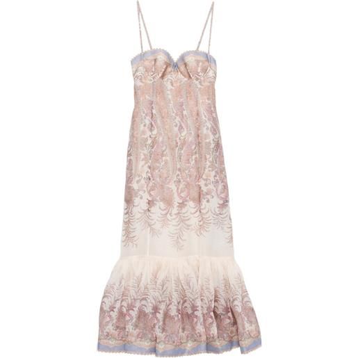 ZIMMERMANN abito midi con stampa paisley - toni neutri