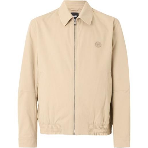 BOSS giacca-camicia con zip - toni neutri