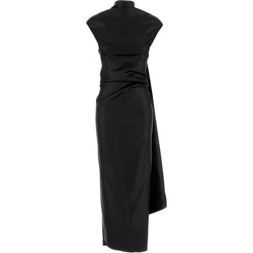 Sportmax abito da sera abadani con drappeggio - nero