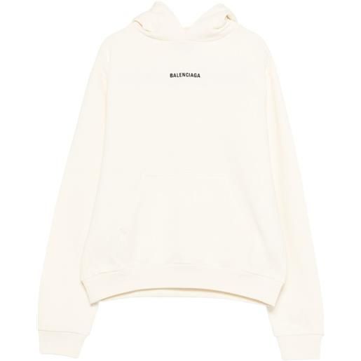 Balenciaga felpa con cappuccio e tasca a marsupio - toni neutri