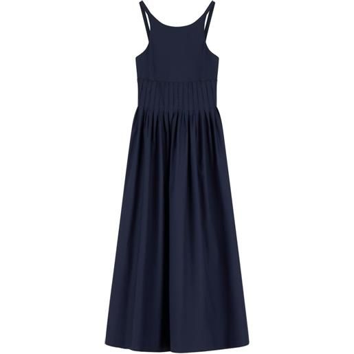 Emporio Armani abito lungo svasato plissettato - blu