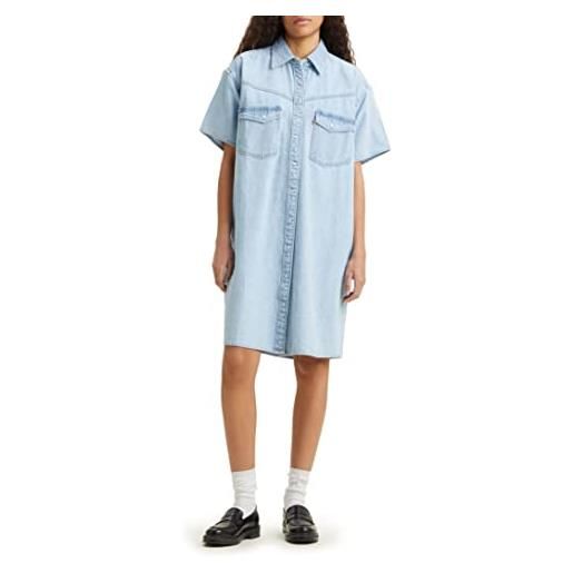 Levi's elowen western dress z3341 indigo sto, vestito donna, elowen z3341 - vestito western in pietra indaco, xs