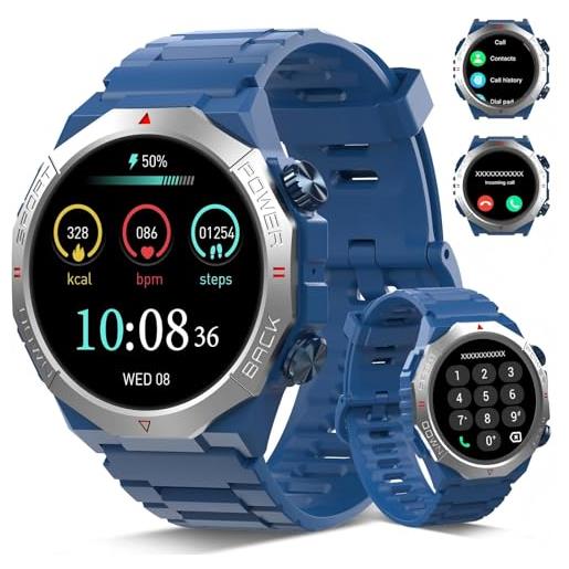 Smartwatch Uomo S68 Con Chiamate, 110+ Modalità Sport, Impermeabile IP68, Monitoraggio Attività, Colore Blu - 3