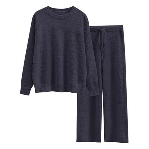 VERWIN Completo Due Pezzi Con Paillettes, Top Asimmetrico E Pantaloni A Gamba Larga, Abito Elegante Per Serate E Feste