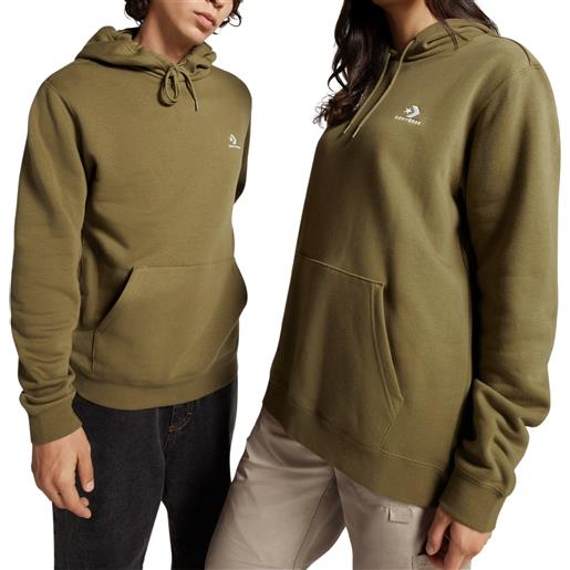 Converse felpa con cappuccio go-to embroidered star chevron verde