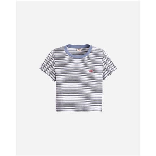 Levis levi's chestit stripe w - t-shirt - donna - blu
