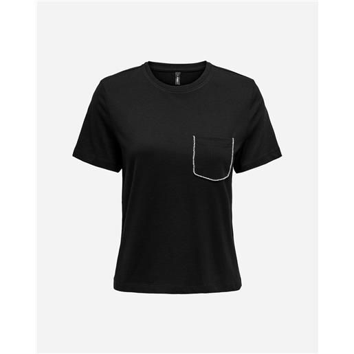 Only taschino perle w - t-shirt - donna - nero