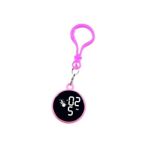 JewelryWe Orologio sportivo con fibbia per zaino con moschettone, fibbia per zaino, moschettone con display digitale elettronico da donna, arancione, Cinghia