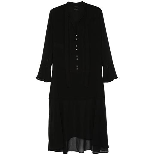 PINKO abito georgette con bottoni - nero