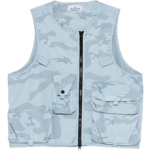 Stone Island giacca camouflage con tasche - blu