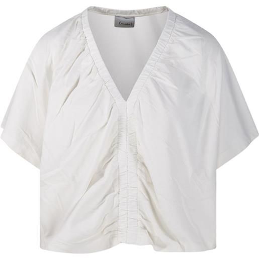 Nude t-shirt con scollo a v - bianco