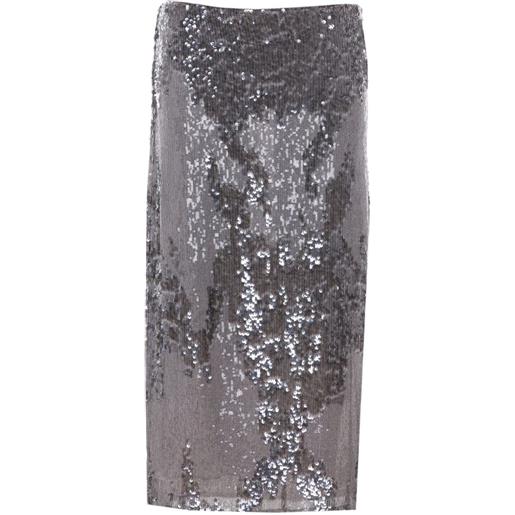 Patrizia Pepe gonna midi con paillettes - argento