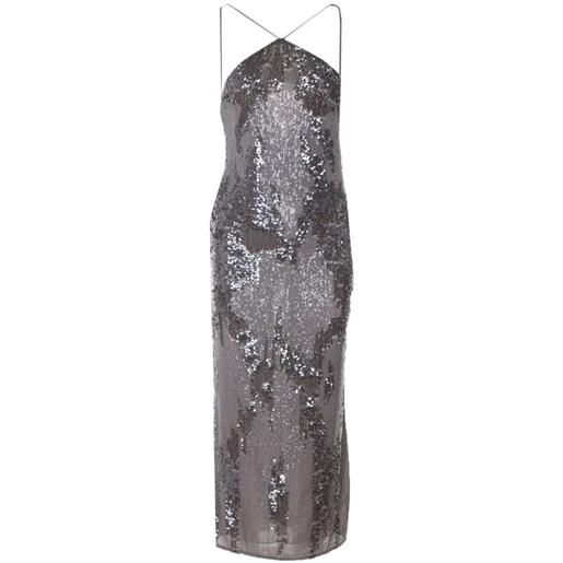 Patrizia Pepe abito lungo con paillettes - grigio